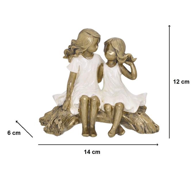 Imagem de Escultura Família Duas Irmãs Amigas No Banco