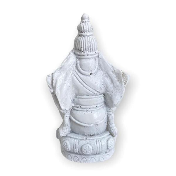 Imagem de Escultura Ganesh Meditando Base 7Cm Branco Em Resina