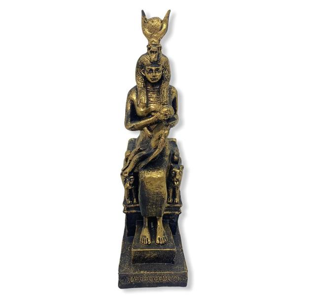 Imagem de Escultura isis mae de horus e mae do cosmos dourada