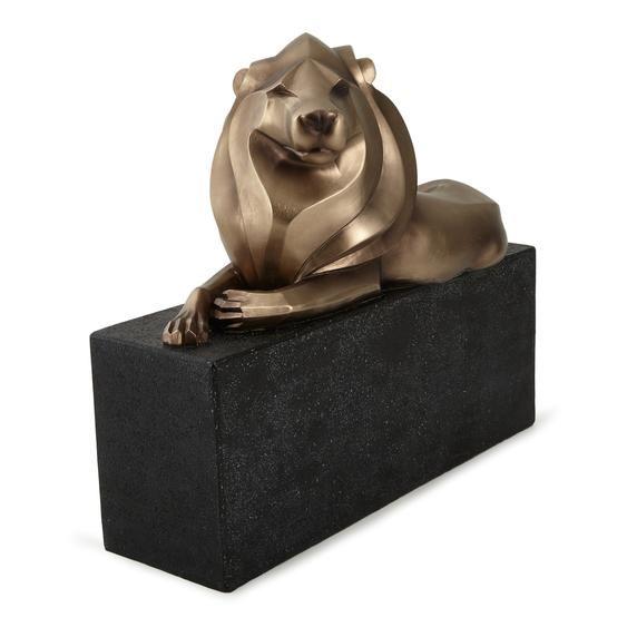 Imagem de ESCULTURA LEAO EM POLIRRESINA DOURADO MART 40cm