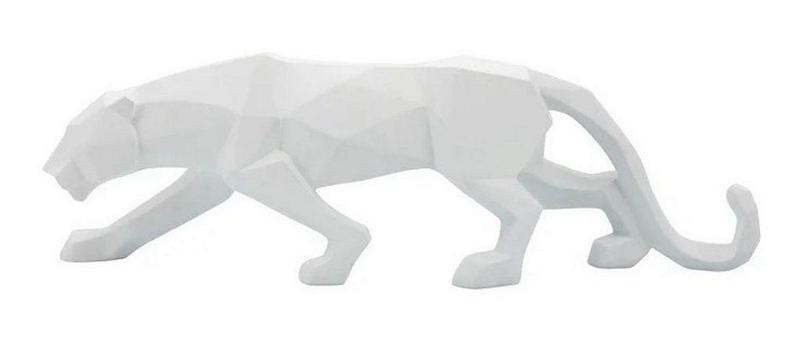 Imagem de Escultura Leopardo Branco em Poliresina 43cm - Mart