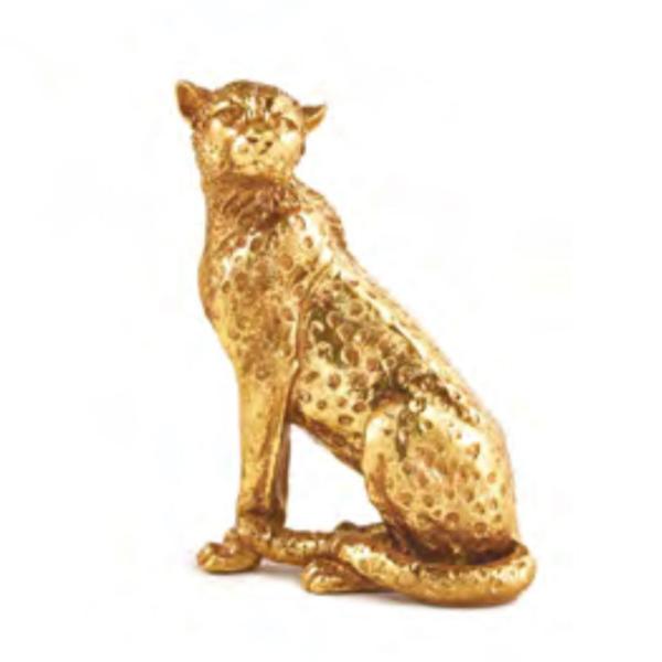 Imagem de Escultura Leopardo Dourado 20cm