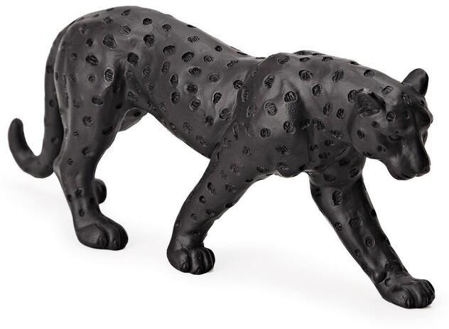 Imagem de Escultura leopardo em poliresina preto