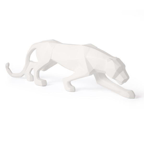 Imagem de Escultura Leopardo Poliresina Branco Animal Poder Mart 16689