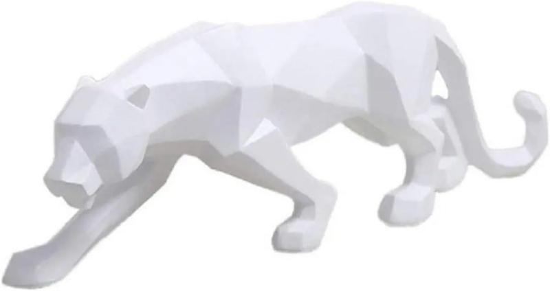 Imagem de Escultura leopardo premium 60cm branco