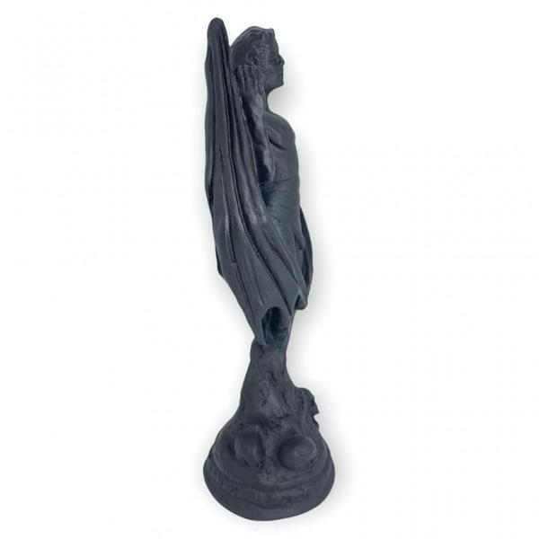 Imagem de Escultura Lúcifer 25 Cm Pintado De Preto Fosco Em Resina