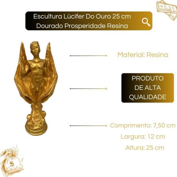 Imagem de Escultura Lúcifer Deus Do Poder Resina 25 Cm - Selecione Cor