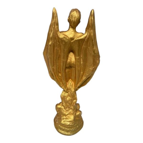 Imagem de Escultura Lúcifer Do Ouro 25 cm Dourado Prosperidade Resina