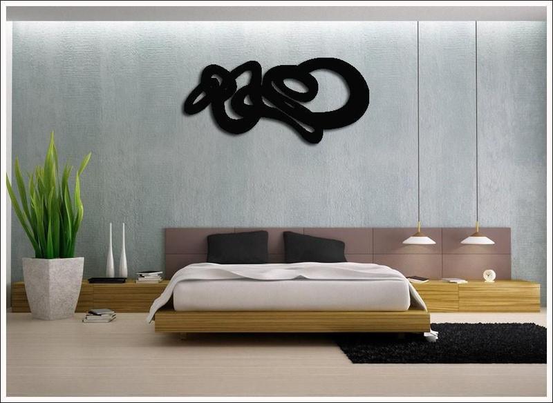 Imagem de Escultura Mdf  Laminado Preto Para Parede 100 X 50 Cm