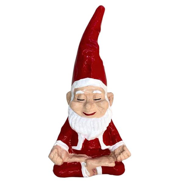 Imagem de Escultura Mini Gnomo em Resina Meditando/Rezando Papai Noel Natal