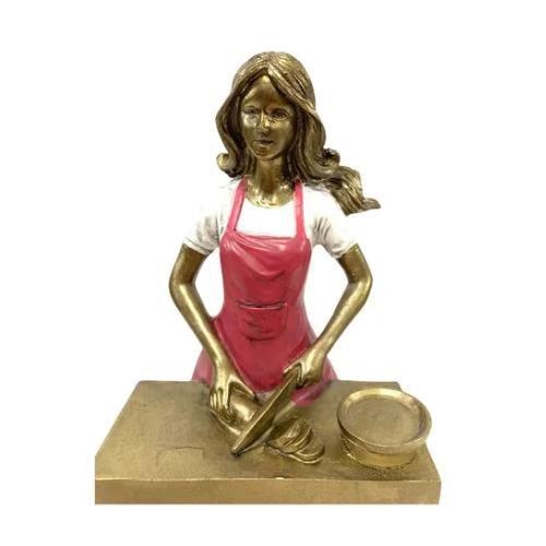 Imagem de Escultura Mulher Cozinheira Gourmet Chef Decorativa - Resina