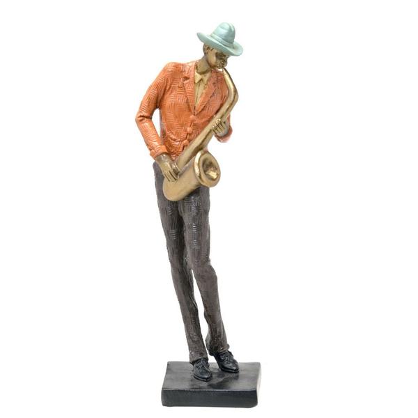 Imagem de Escultura Musico Jazz Com Saxofone 32cm Espressione