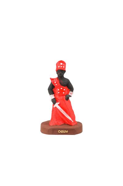 Imagem de Escultura Ogum vermelho 10 cm resina