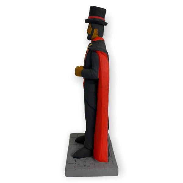 Imagem de Escultura Orixá Exu Cartola Preto e Vermelho em Resina 16 cm