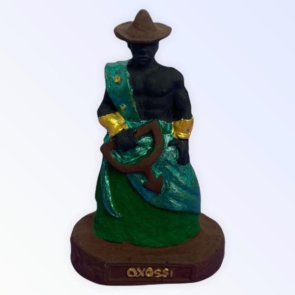 Imagem de Escultura Orixá Oxóssi Em Resina 10 Cm Umbanda Candomblé