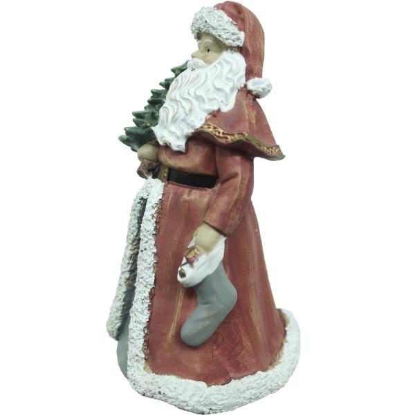 Imagem de Escultura Papai Noel Vermelho Resina Decorativo Meia Árvore