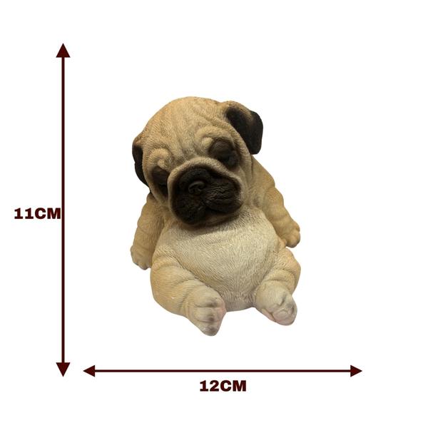 Imagem de Escultura Pug Dormindo de Resina - 11cm