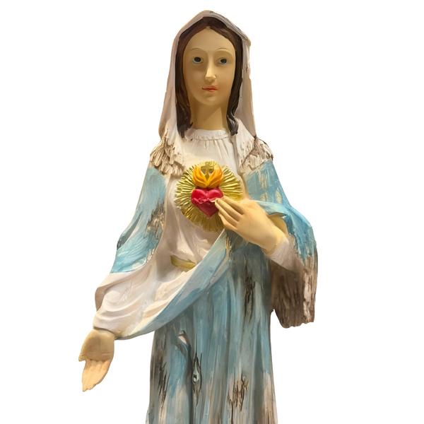 Imagem de Escultura Santa Mãe Maria Sagrado Coração Resina Decorativo