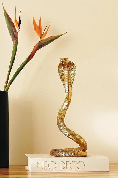 Imagem de Escultura Serpente Em Poliresina Dourado 42 Cm Mart 13879