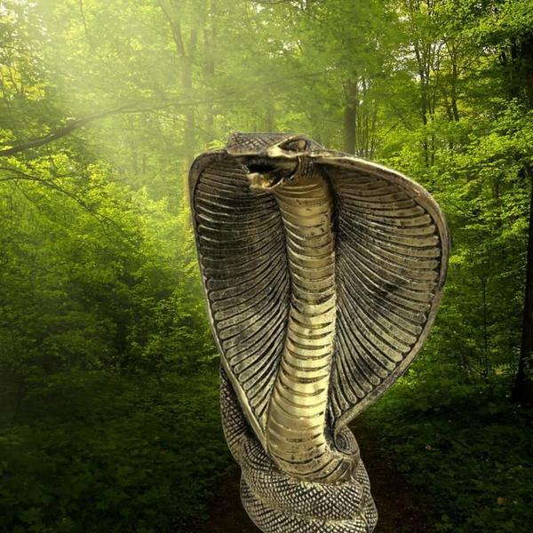 Imagem de Escultura Serpente Naja 20 Cm Em Resina - Escolha A Cor