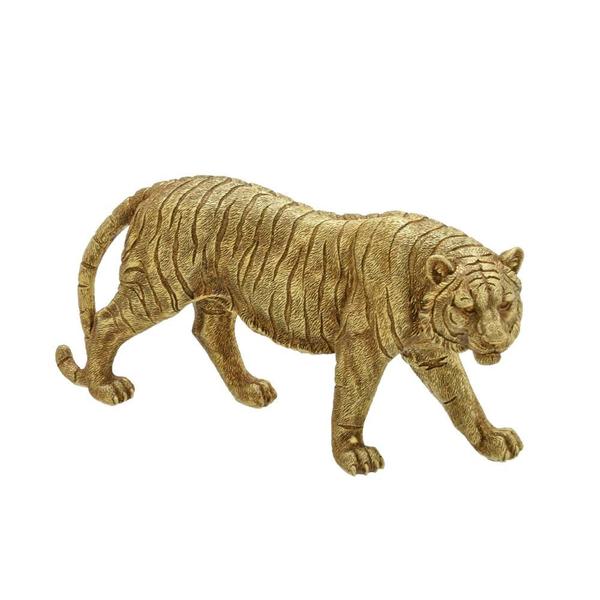 Imagem de Escultura tigre decorativo dourado 29cm