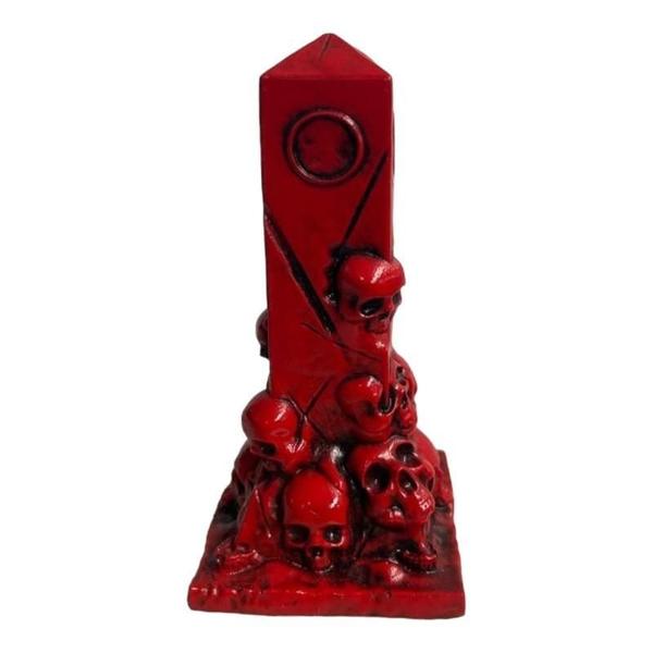 Imagem de Escultura Túmulo Crânios Pomba Gira Vermelho 13 Cm Resina