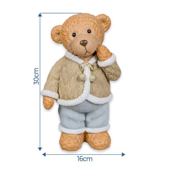 Imagem de Escultura Urso Resina Baby Decoração Sala Quarto 30X16Cm