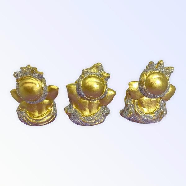 Imagem de Esculturas Trio Ganeshas Cego, Surdo E Mudo 8 Cm Em Resina