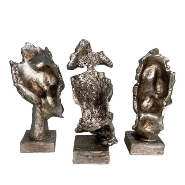Imagem de Esculturas Trio Sábios Cego Surdo E Mudo 16Cm Em Resina