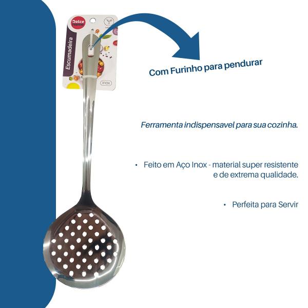 Imagem de Escumadeira De Inox Para Servir Arroz Fritura Cozinha- Dolce