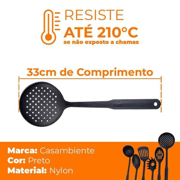 Imagem de Escumadeira De Nylon Preto 33Cm - Casambiente