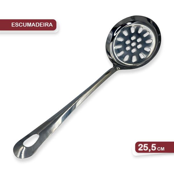 Imagem de Escumadeira Home Para Frituras Arroz Aço Inox Multiuso Universal 25,5 CM