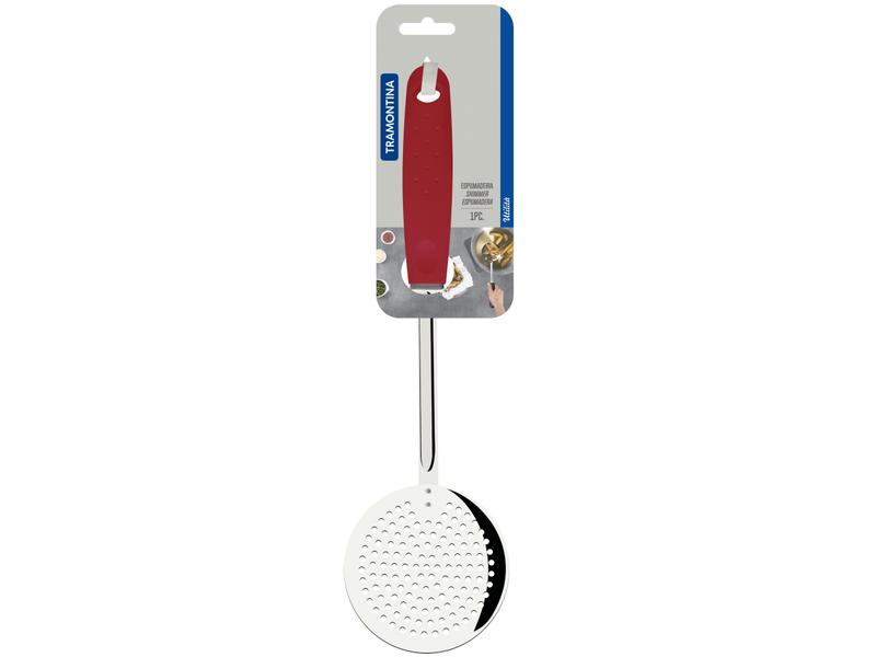 Escumadeira Inox Tramontina Utilitá - 25652170 Vermelha 33,6cm Imagem de Escumadeira Inox Tramontina Utilitá