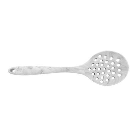 Imagem de Escumadeira Silicone Cozinha Pratica Flexivel Utensilio Cinza 29 cm Yazi