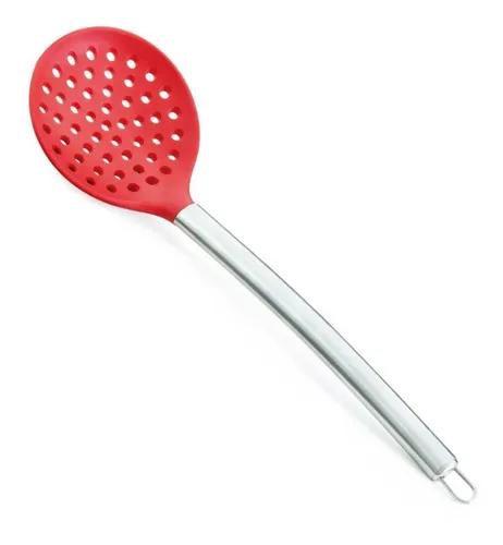 Imagem de Escumadeira Silicone Utensilio Cozinha Inox - Mimo Style