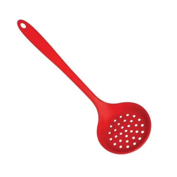 Imagem de Escumadeira Silicone Utensílio Cozinha Peneira Escorredor 32CM