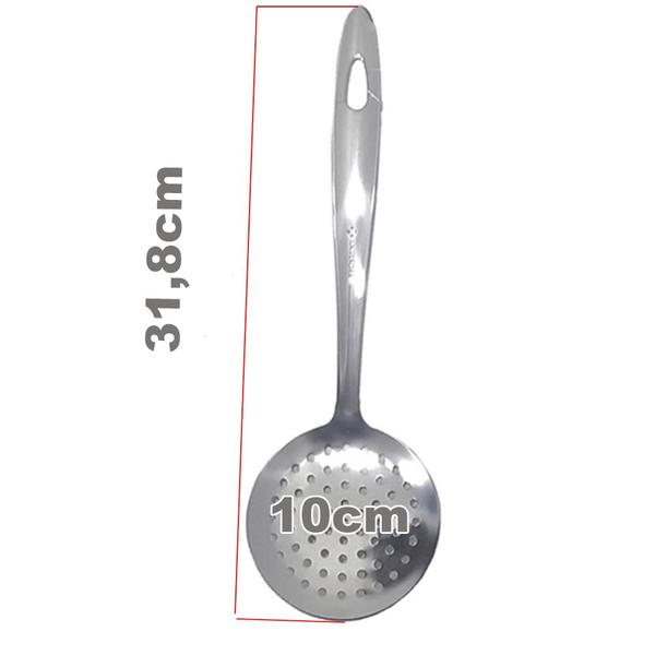 Imagem de Escumadeira Utensílio em  Aço Inox Top de Linha 31,5cm Forte restaurante