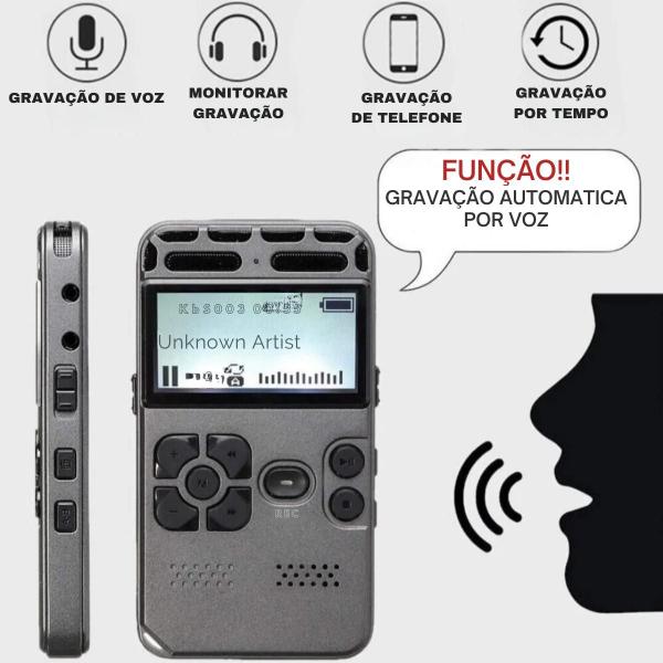 Imagem de Escuta Discreta Gravação V35 Investigação Oculta Gravador De Voz Ativação Por Voz 16gb Mp3