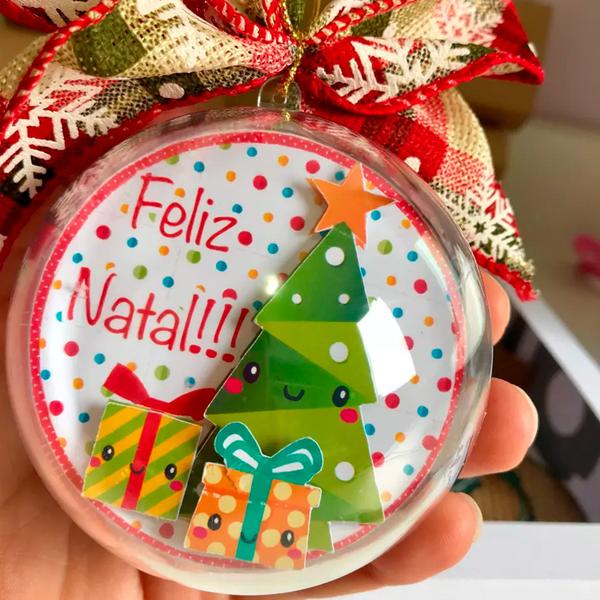 Imagem de Esfera Acrílica 6cm Natal Páscoa Enfeite Decoração Arte Manual Artesanato