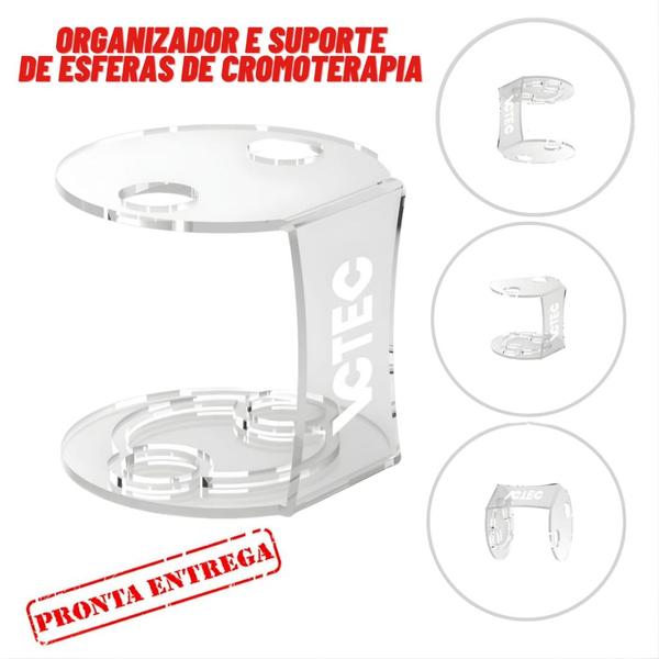 Esfera De Cromoterapia Facial Vermelha Com Suporte - Vctec Imagem de Esfera De Cromoterapia Facial Vermelha Com Suporte