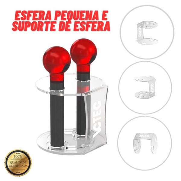 Esfera De Cromoterapia Facial Vermelha Com Suporte - Vctec Imagem de Esfera De Cromoterapia Facial Vermelha Com Suporte