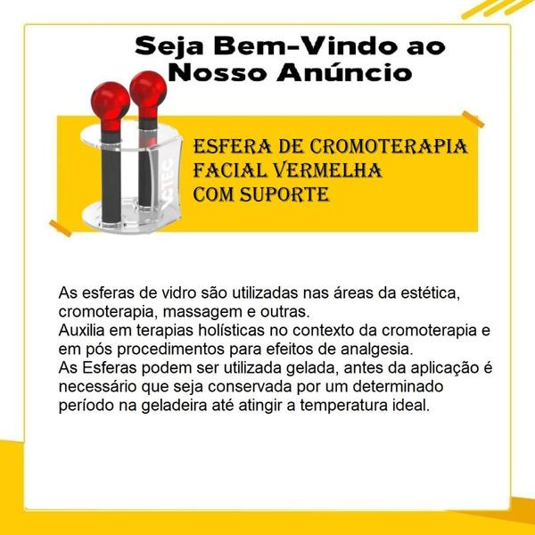 Imagem de Esfera De Cromoterapia Facial Vermelha Com Suporte