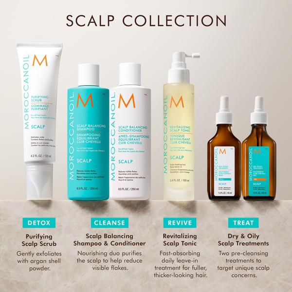 Imagem de Esfoliante para couro cabeludo Moroccanoil, purificante, pré-lavagem e desembaraçador