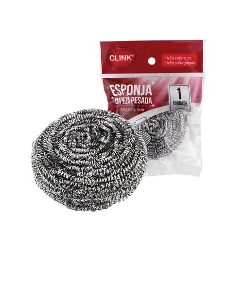 Esfregão De Aço Inox Limpeza Pesada Não Enferruja 1 Und - Clink Imagem de Esfregão De Aço Inox Limpeza Pesada Não Enferruja 1 Und