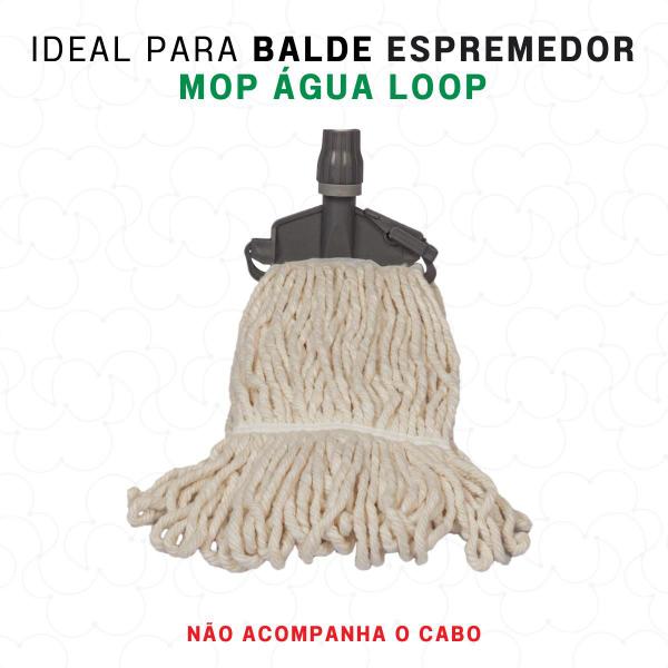 Imagem de Esfregão de Algodão e Poliéster de Limpeza com Suporte Para Balde Espremedor Mop Loop