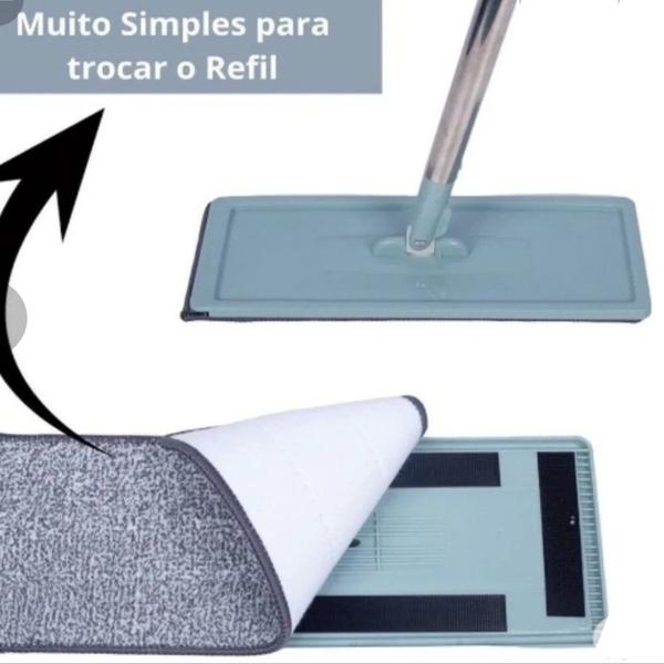 Imagem de esfregão de limpeza Mop rodo  flat limpeza chão cozinha área sala casa comércio