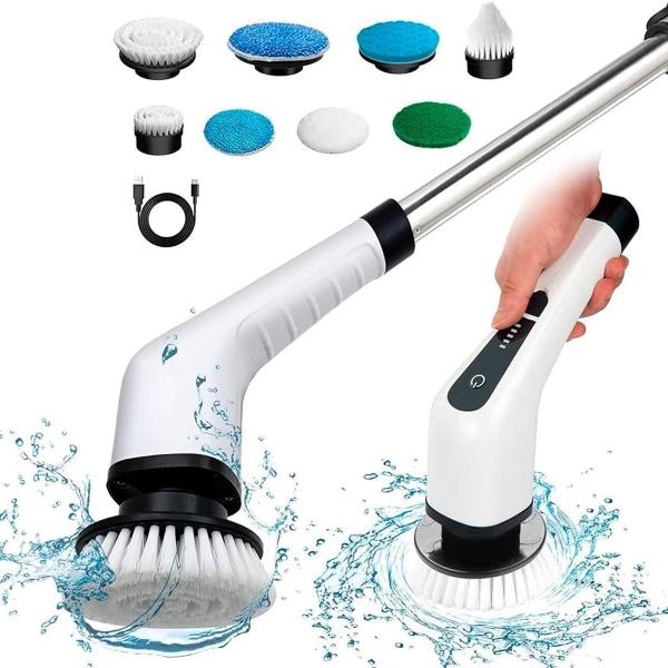 Esfregão Elétrico Giratório Multiuso Recarregável Limpeza - Laurus Imagem de Esfregão Elétrico Giratório Multiuso Recarregável Limpeza