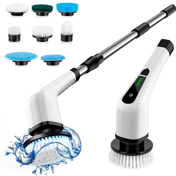 Esfregão Elétrico Giratório Multiuso Recarregável Limpeza - Laurus Imagem de Esfregão Elétrico Giratório Multiuso Recarregável Limpeza