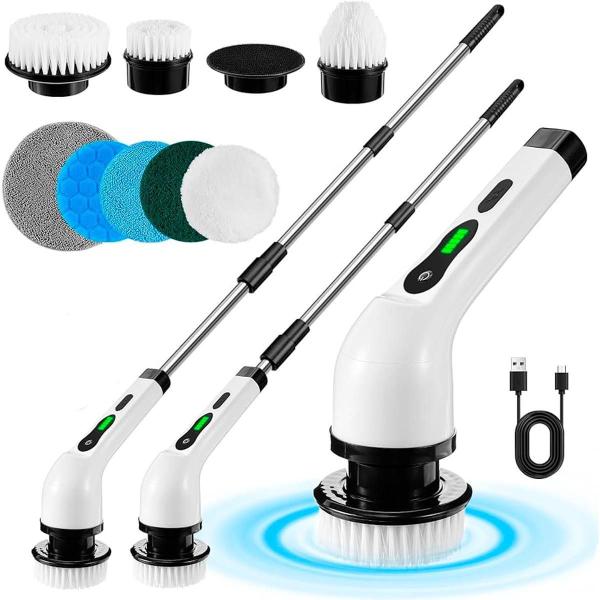 Esfregão Elétrico Giratório Multiuso Recarregável Limpeza - Laurus Imagem de Esfregão Elétrico Giratório Multiuso Recarregável Limpeza