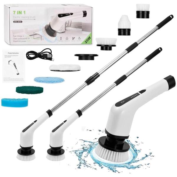 Esfregão Elétrico Giratório Multiuso Recarregável Limpeza - Laurus Imagem de Esfregão Elétrico Giratório Multiuso Recarregável Limpeza